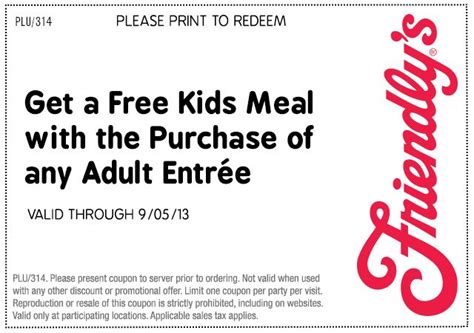 Happiest Meal With Friendly’s Coupons 2013 Printable | Friendly's, Free ...