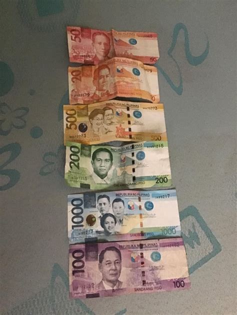 Philippine bills sorted by color : r/Philippines