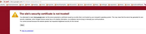 ubuntu - Chrome shows "The site's security certificate is not trusted ...