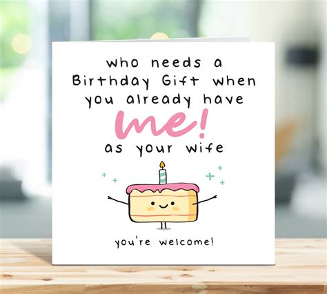 Husband Birthday Card Funny Birthday Card Who Needs a - Etsy UK