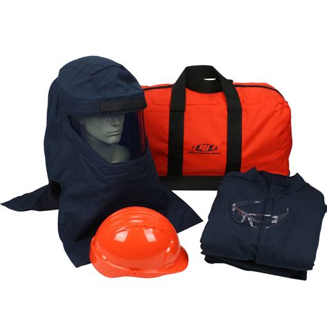 Ultralight PPE 4 Arc Flash Kit with Ventilated Hood - 40 Cal/cm2, S Navy