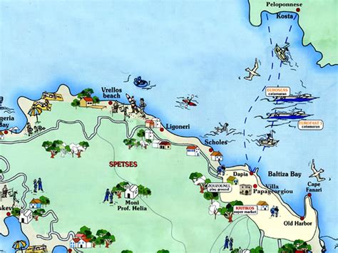 Links from Spetses Island Greece: Spetses Map