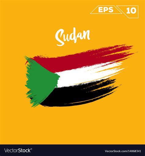 Sudan flag brush strokes painted Royalty Free Vector Image