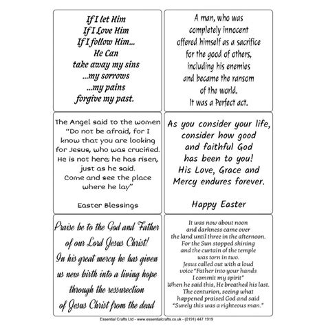 Peel Off Religious Easter Verses 2 | Sticky Verses for Cards and Crafts