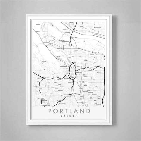 Portland Map Print Portland Map Poster City Map Print - Etsy