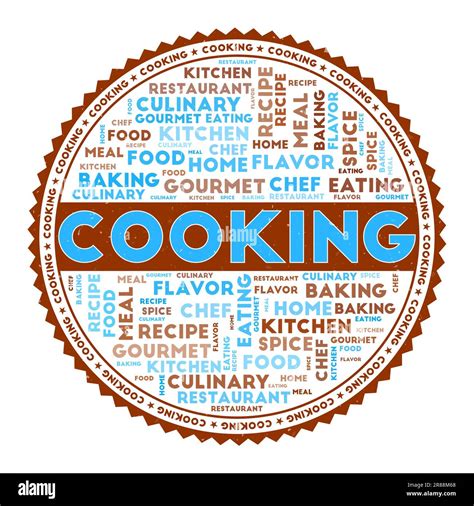 COOKING word image. Cooking concept with word clouds and round text. Nice colors and grunge ...