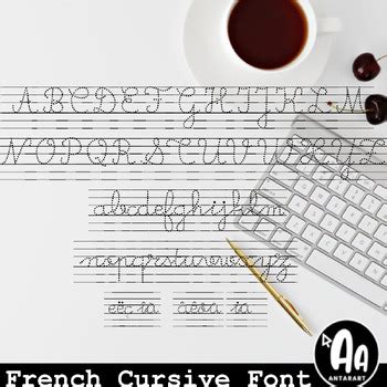 French Alphabet Cursive Font -Dotted Lined-(Police d'écriture cursive ...