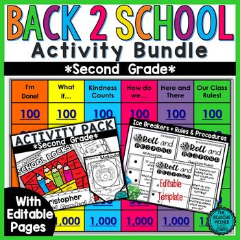 Back to School Activity Pack, Ice Breakers, and Quiz Show Second Grade ...