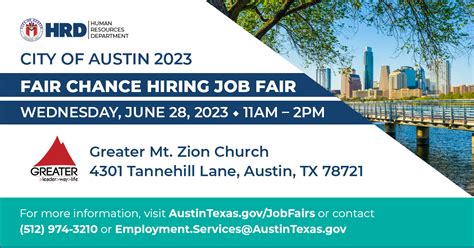 City of Austin Fair Chance Hiring Job Fair on June 28 | AustinTexas.gov