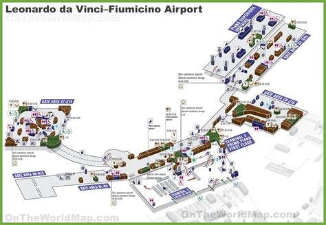 Leonardo da Vinci–Fiumicino Airport map - Ontheworldmap.com