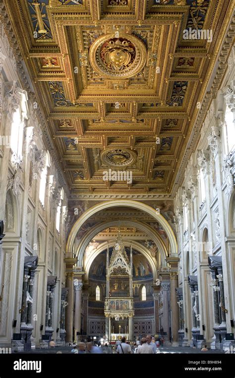 Italy Rome Basilica of St. John Lateran interior view altar 16th ...