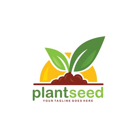 Plant seed logo design vector 11954998 Vector Art at Vecteezy