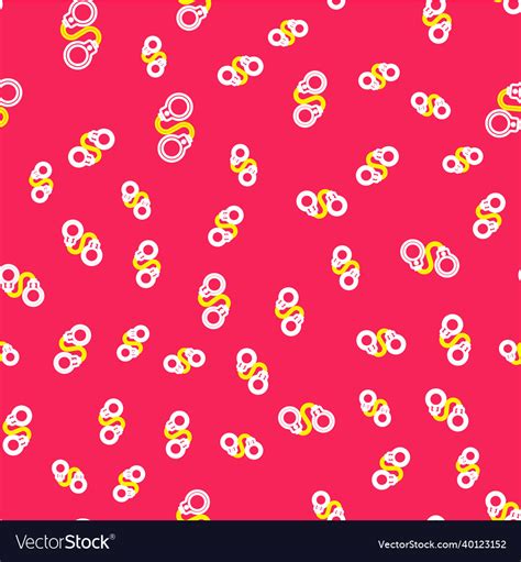 Line handcuffs icon isolated seamless pattern Vector Image