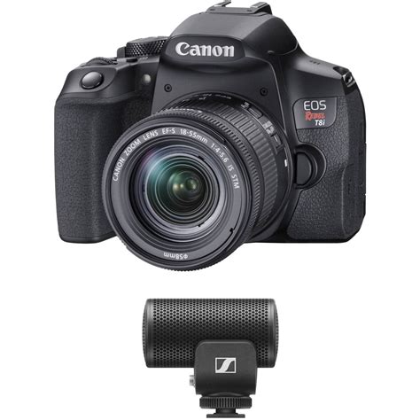 Canon EOS Rebel T8i DSLR Camera with 18-55mm Lens and Microphone