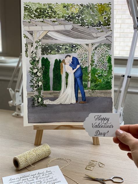 Wedding Venue Illustration Painting From Photo Personalized | Etsy