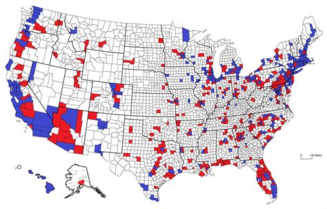 How US counties with a population greater than 100,000 voted in the 2012 Presidential Election ...