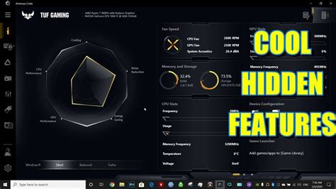 ASUS TUF ARMORY CRATE hidden features how to controll noise cancelling ...