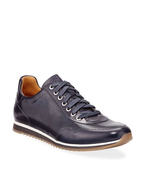 NEIMAN MARCUS MEN'S BUTERLIGHT LEATHER SNEAKERS, NAVY. #neimanmarcus # ...