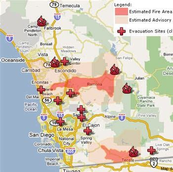 GIS Sites: Southern California fire map and San Diego County fire map