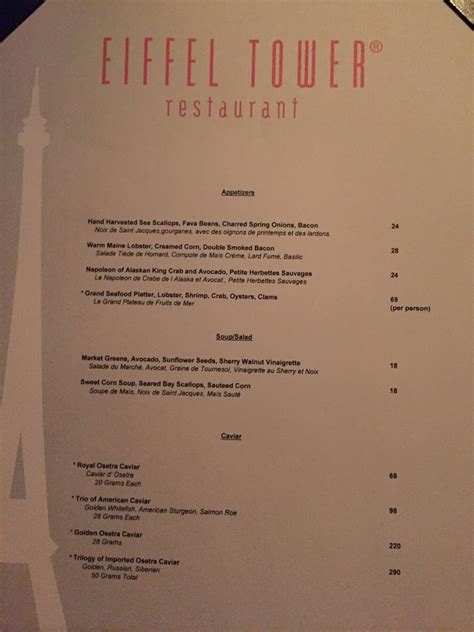 Gluten-Free Menu - Photo from Eiffel Tower Restaurant