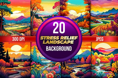 Stress Relief Landscape Background Graphic by ColorBound Books · Creative Fabrica