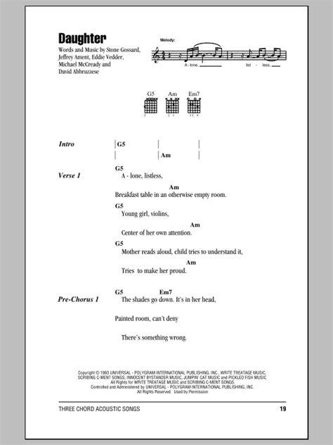 Daughter by Pearl Jam - Guitar Chords/Lyrics - Guitar Instructor