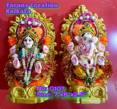 Multicolor Clay, Decorative Ganesha Laxmi Murti, 7 Inches at Rs 800/piece in Kolkata