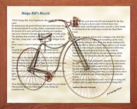 Australian Poetry, Mulga Bill's Bicycle, Printable Wall Art, Inspirational, Motivational ...