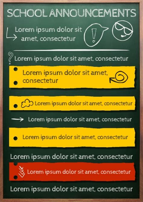 School Announcement Board Poster Template Pri | PosterMyWall