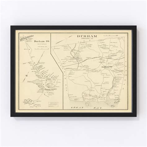 Vintage Map of Durham, New Hampshire 1892 by Ted's Vintage Art