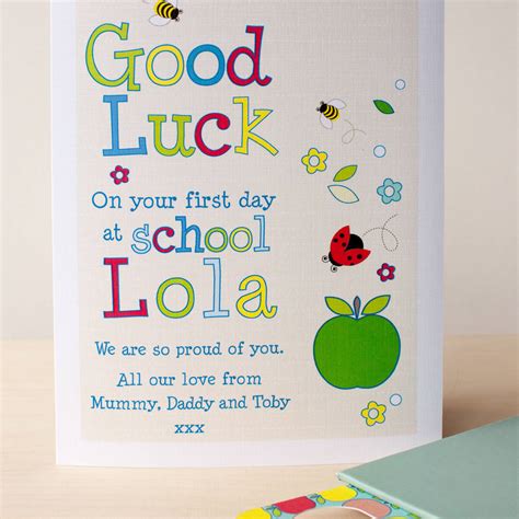 personalised 'first day at school' card with bookmark by ink pudding | notonthehighstreet.com