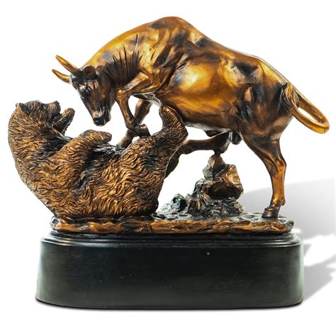 Buy Bull and Bear Statue, Wall Street Bull Statue, Stock Market Gifts for Men, Gifts for Stock ...