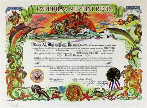 shellback certificate | USN Shellback Certificates from 1970s ...