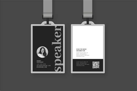 Premium Vector | Minimal id cards with photo in 2024 | Identity card design, Lanyard designs ...