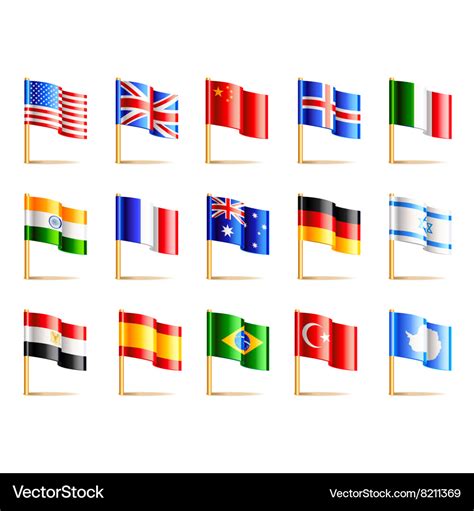 World countries flags icons set Royalty Free Vector Image