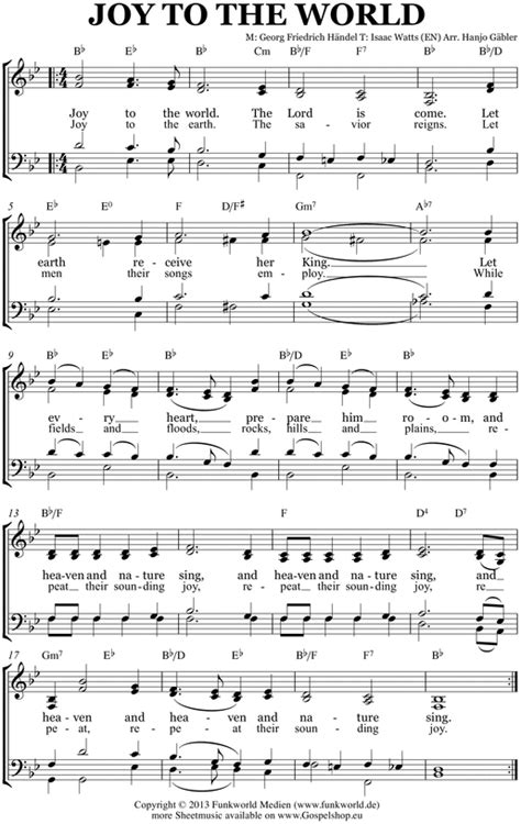 Joy to the world - Choir Sheet Music - Tradebit