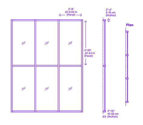 Curtain Wall - Glazed, Visible Dimensions & Drawings | Dimensions.com