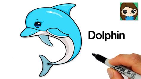 Cách vẽ động vật biển đáng yêu draw cute dolphin Với bút chì và giấy ...