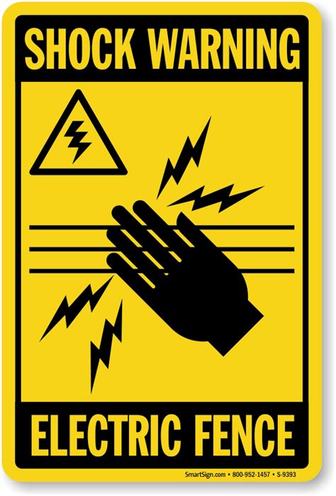 Shock Warning Electric Fence Sign, SKU: S-9393