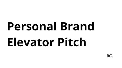 Personal Brand Elevator Pitch - Tips and Examples