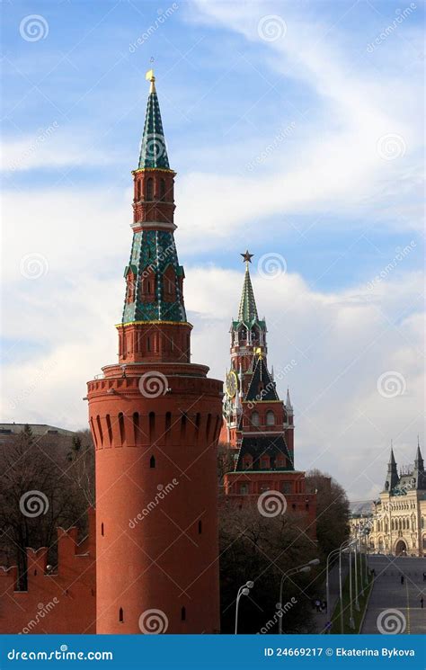 Moscow Kremlin towers stock image. Image of clouds, monastery - 24669217