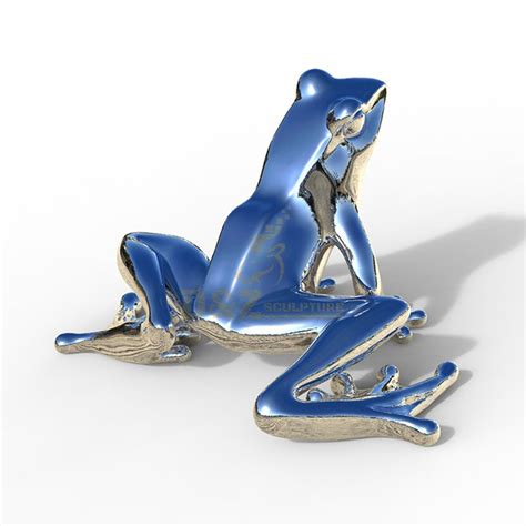 Outdoor metal animal statue stainless steel frog sculpture