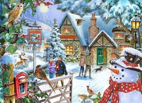 Snowman's View | Christmas scenes, Christmas jigsaw puzzles, Christmas ...