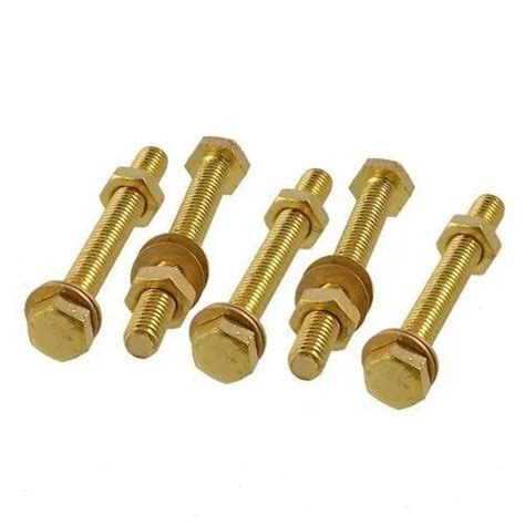 Industrial Fastener Natural Brass Nut Bolts, Round And Hex, Size: 8m To 30m at Rs 550/kg in Jamnagar