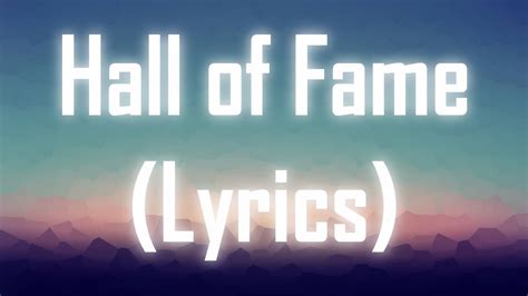 Hall of Fame (Lyrics) The Script feat. will.i.am - YouTube