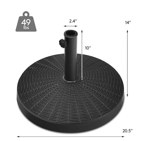 Costway Heavy-Duty Steel Patio Umbrella Base, Black Finish, 49 lbs ...