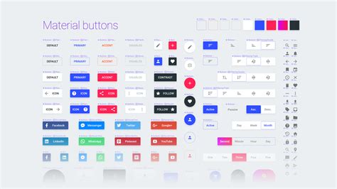 Material Design Buttons UI by Roman Kamushken on Dribbble