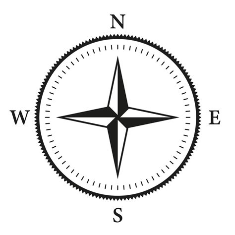 Adventure Direction Arrow to North South West East Orientation Navigator Modern Sign. Compass ...