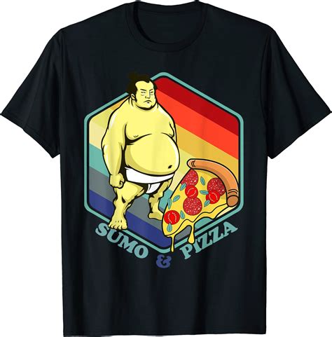 sumo wrestling mawashi dohyo dashi oshi pizza foodie gift t shirt men ...