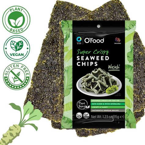 Korean Seaweed Chips (Wasabi) | Seaweed Snacks - Vegan & Gluten Free